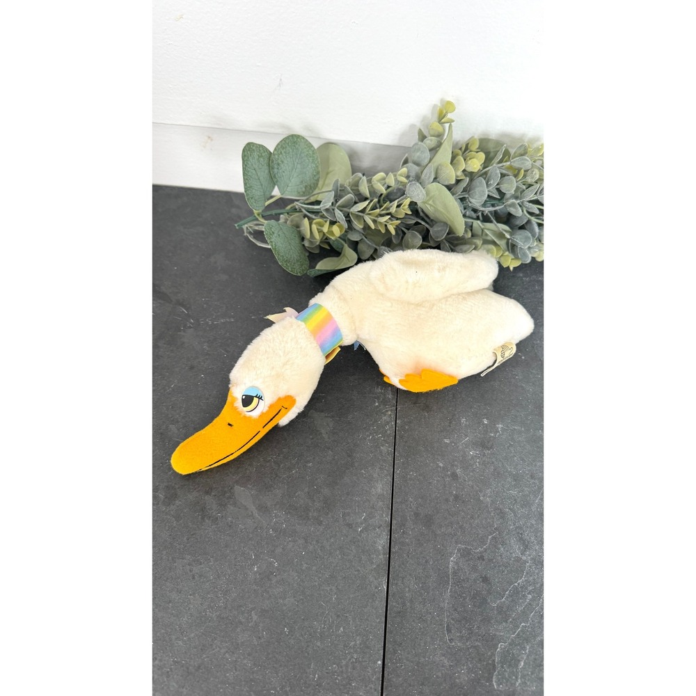 Vintage 11" Applause Laverne white goose stuffed plush 1980s 7913 Wallace Berrie